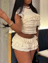 Load image into Gallery viewer, Trendy lace summer short set