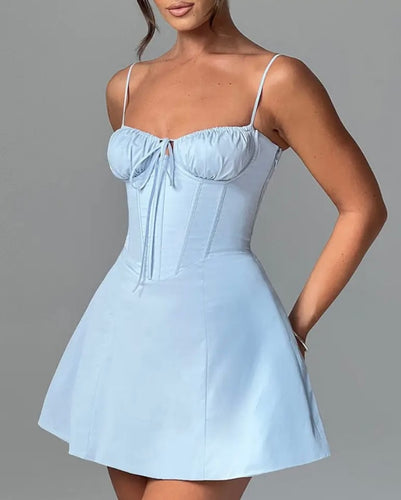 Soft blue chic summer dress
