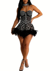 ANGEL elegant rhinestone romper