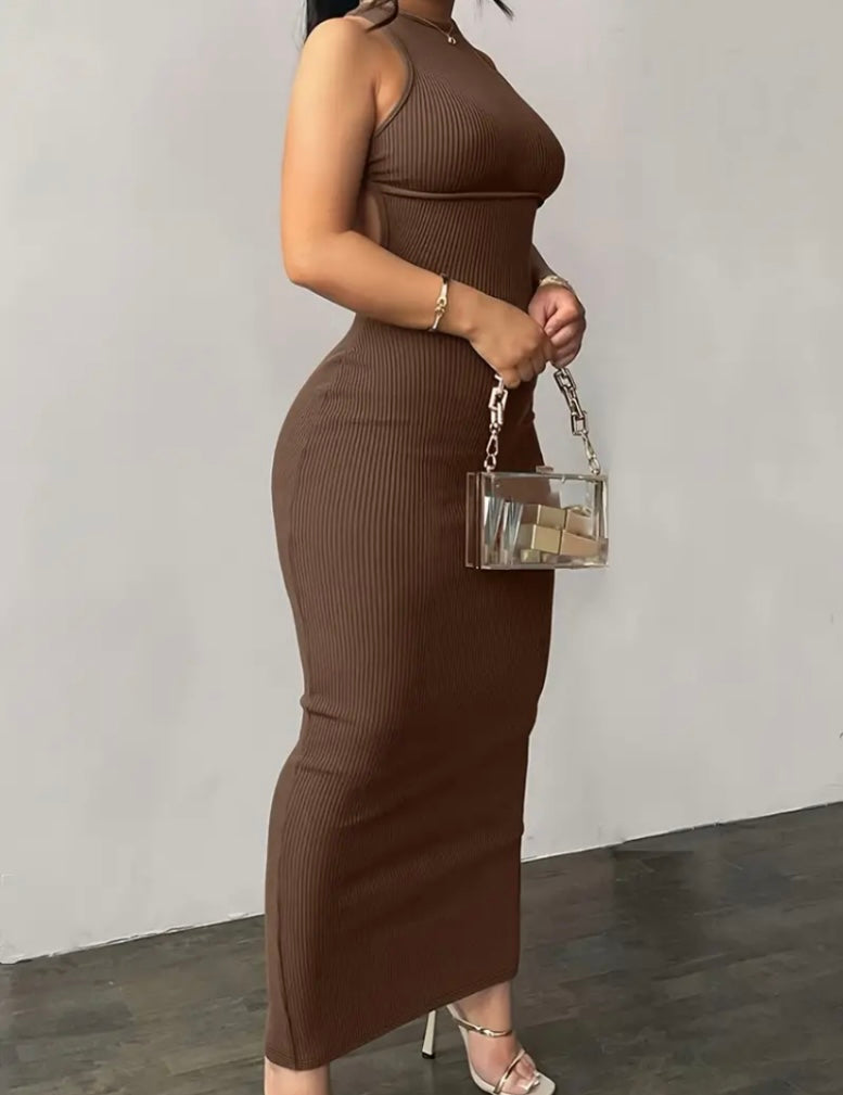 “HIS PEACE” ribbed bodycon dress