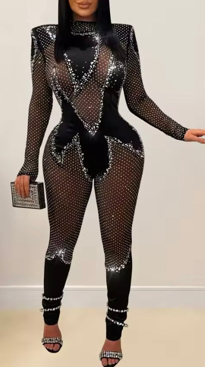 STAR DUST rhinestone jumpsuit (MTO)