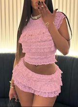 Load image into Gallery viewer, Trendy lace summer short set