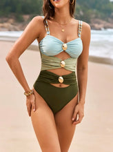 Load image into Gallery viewer, Elegant color block swimsuit