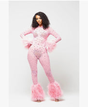 Load image into Gallery viewer, Rhinestone Mesh Jumpsuit