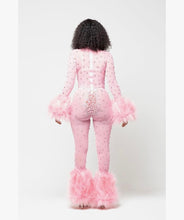 Load image into Gallery viewer, Rhinestone Mesh Jumpsuit