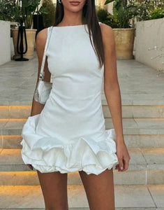Elegant ruffle mini dress
